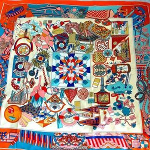 Colorful Hermes look alike scarf🍊💦💕new!!